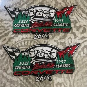 2 Vintage Black‎ Hill Corvette 1997 Classic Embroidered Patches